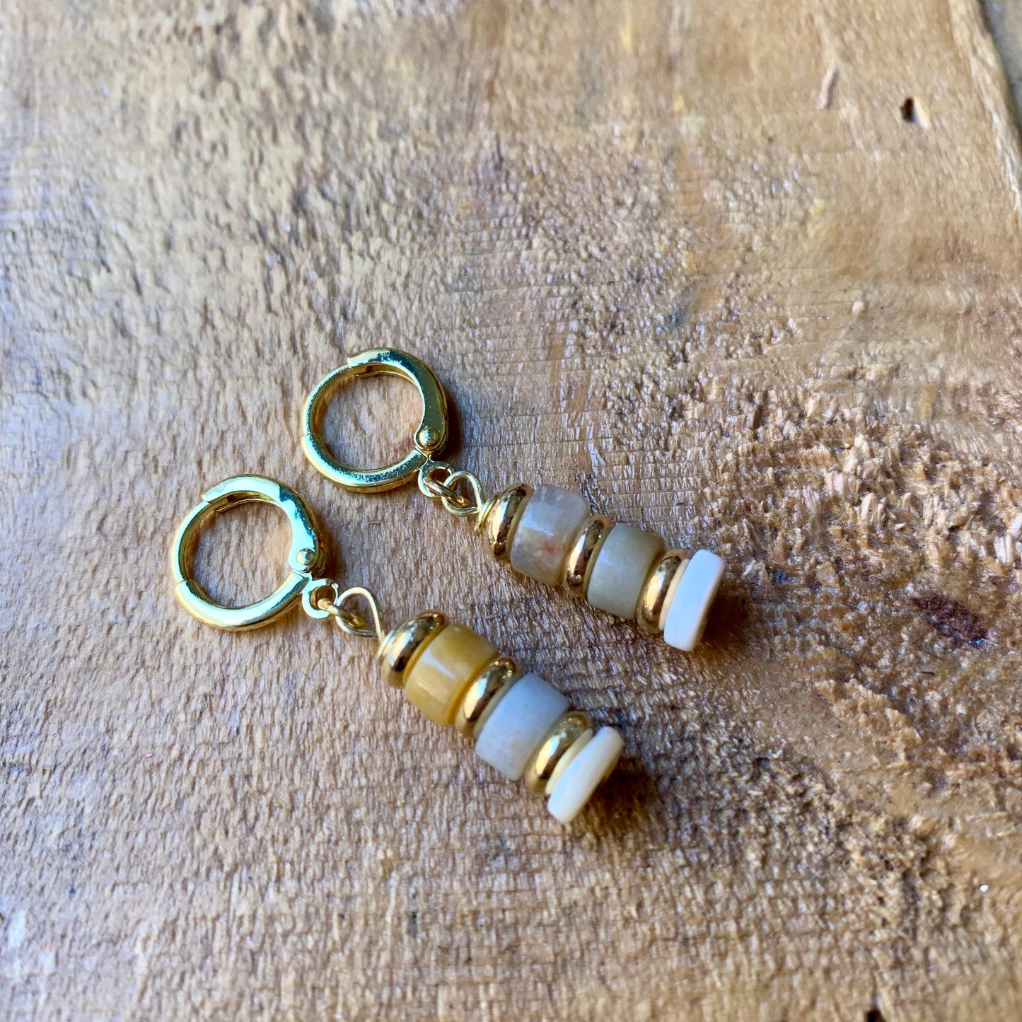 Beige Beaded Earrings - ByMNC