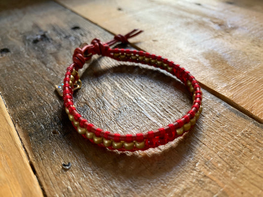 Red & Gold Single Bracelet - ByMNC