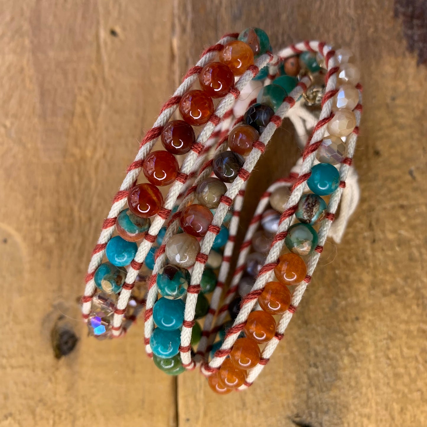 Multicolored White Wrap Bracelet