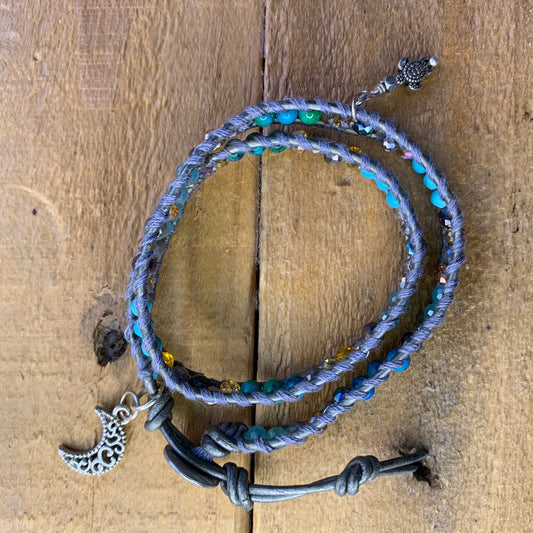 Silver & Teal Wrap Bracelet