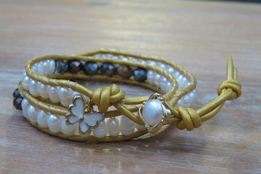 Pearly White Wrap Bracelet - ByMNC