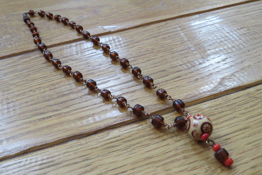 Brown Beaded Necklace - ByMNC