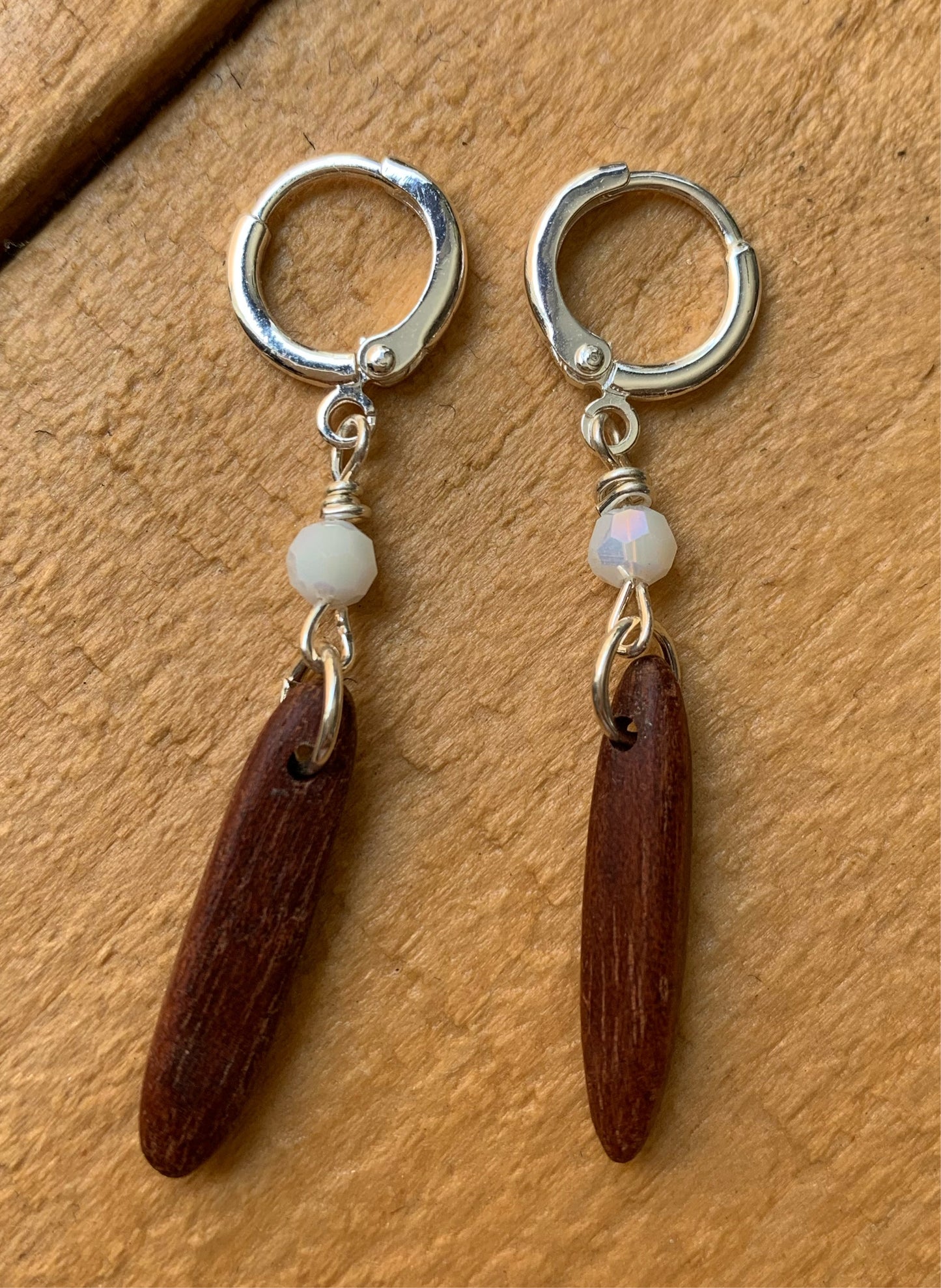 Silver Huggie Beaded Earrings - ByMNC