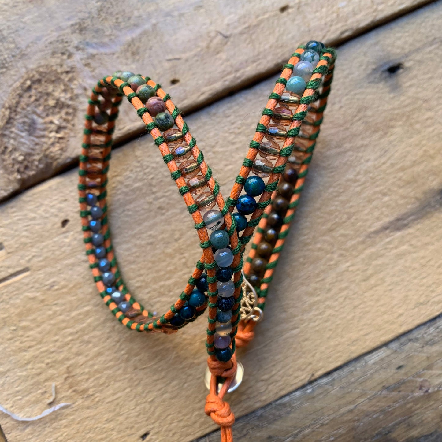 Orange & Green Wrap Bracelet