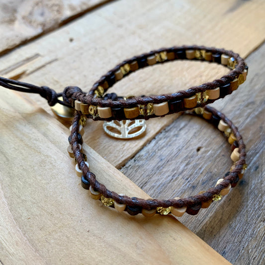 Brown Hues Wrap Bracelet - ByMNC