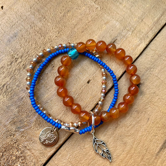 Orange & Blue Charm Bracelet