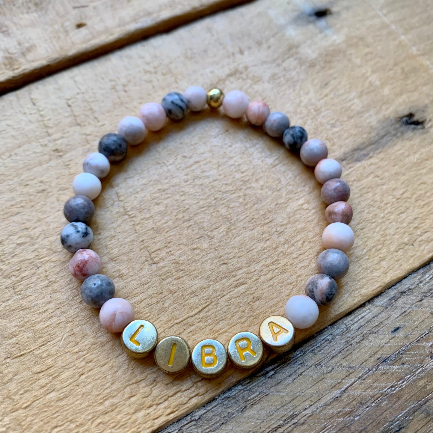Libra Blush Pink Beaded Bracelet