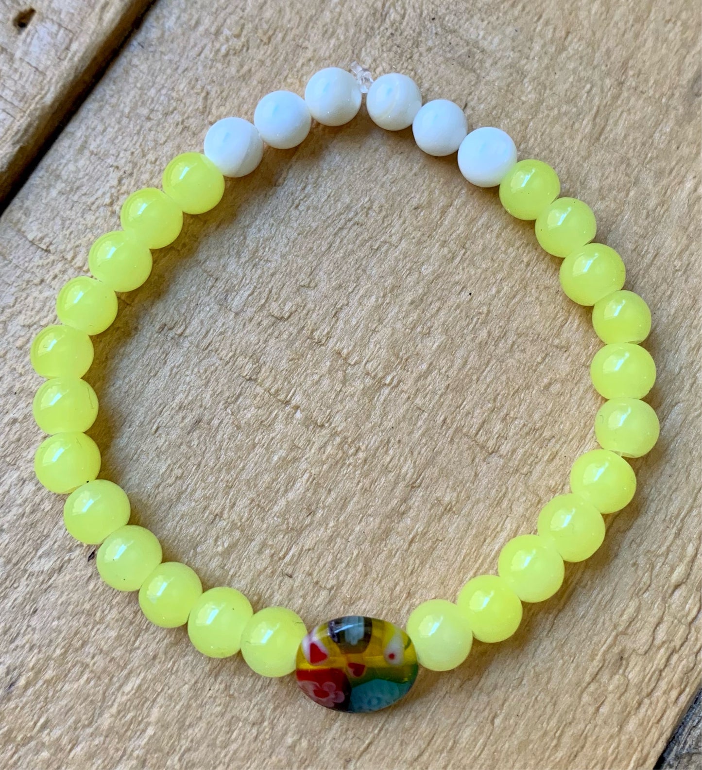 Neon Yellow Beaded Bracelet - ByMNC