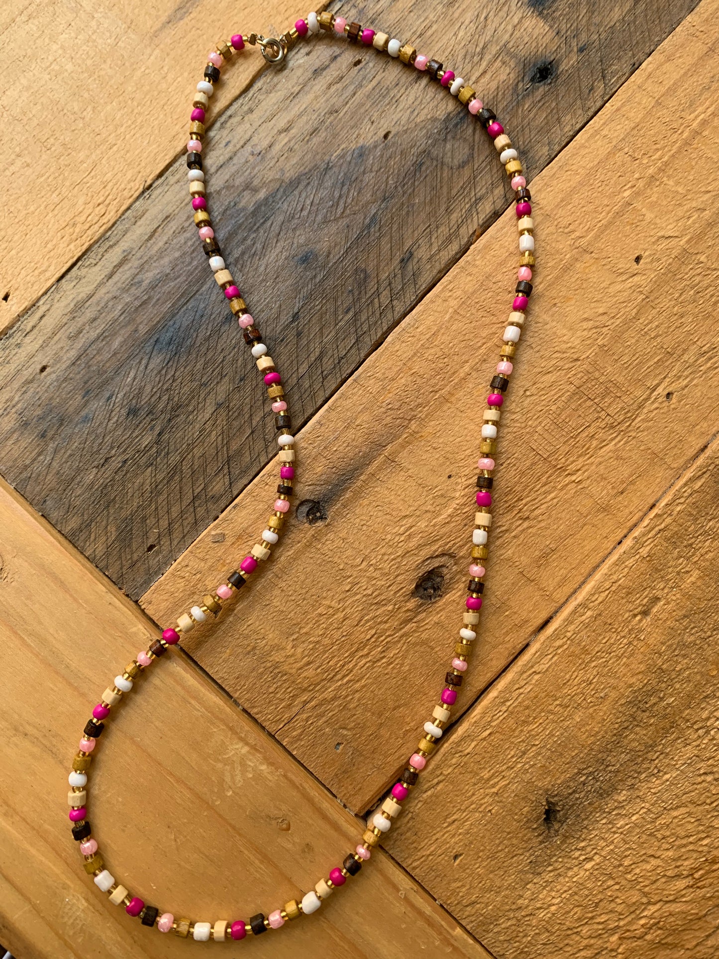 Pink Neutral 2-in-1 Necklace & Bracelet