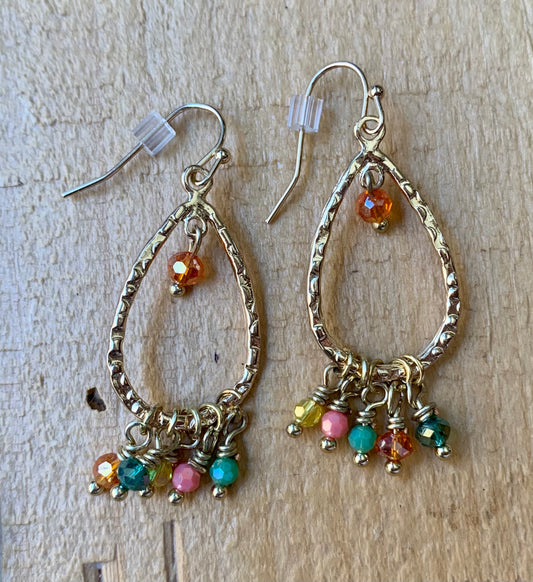 Colorful Gold Hoop Earrings - ByMNC
