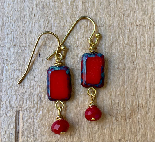 Red Dangle Earrings - ByMNC