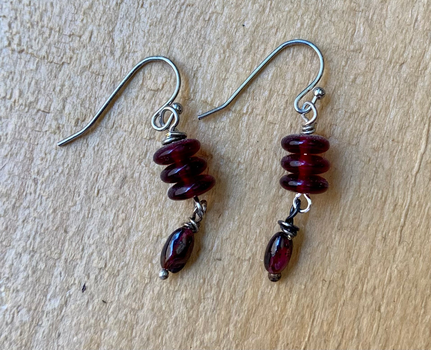 Maroon Beaded Earrings - ByMNC