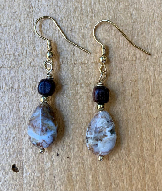 Black & Brown Beaded Earrings - ByMNC