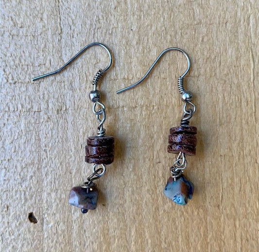 Brown Beaded Earrings - ByMNC