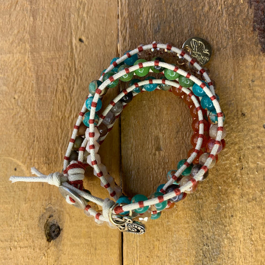 Multicolored White Wrap Bracelet