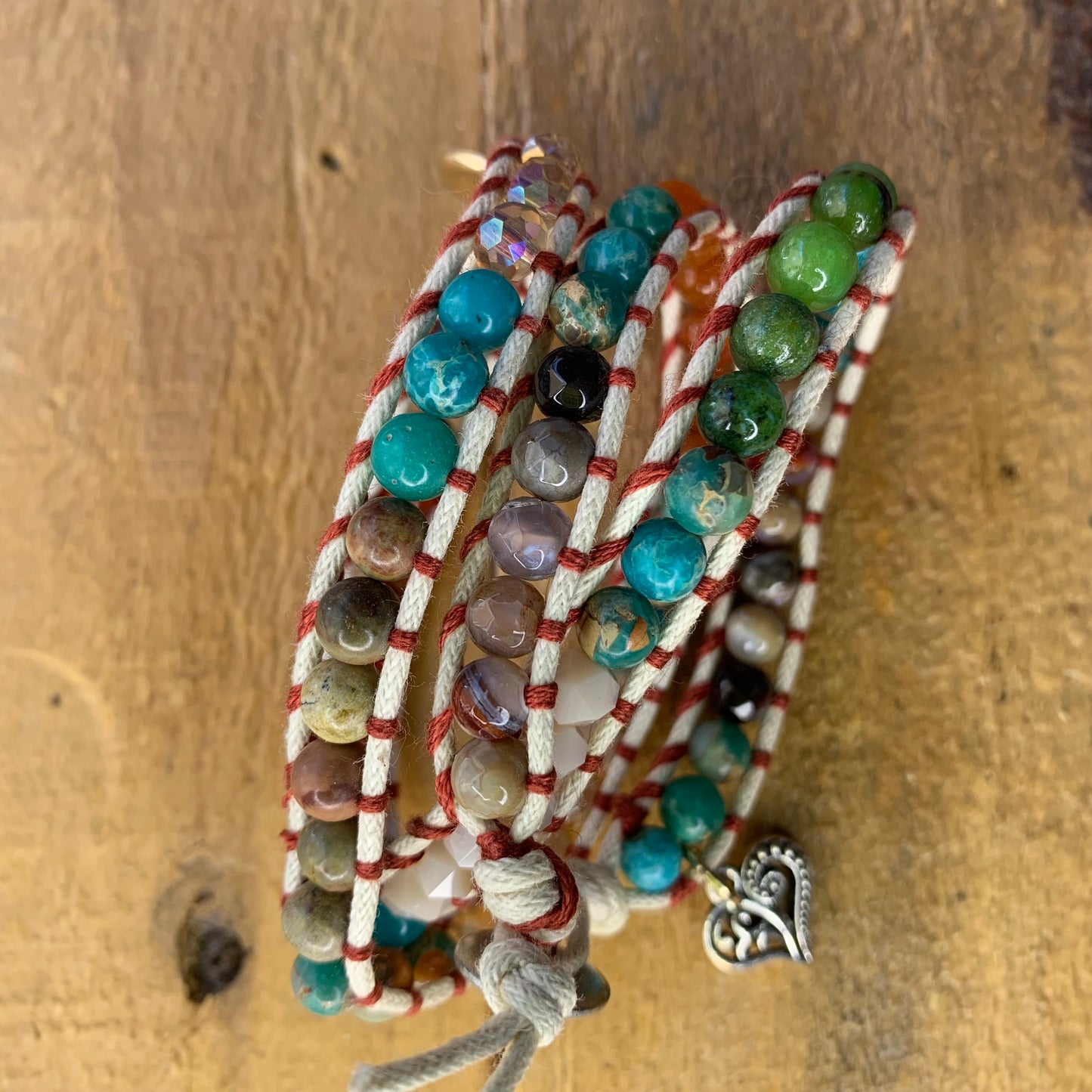Multicolored White Wrap Bracelet