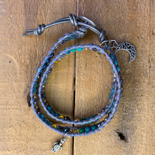 Silver & Teal Wrap Bracelet