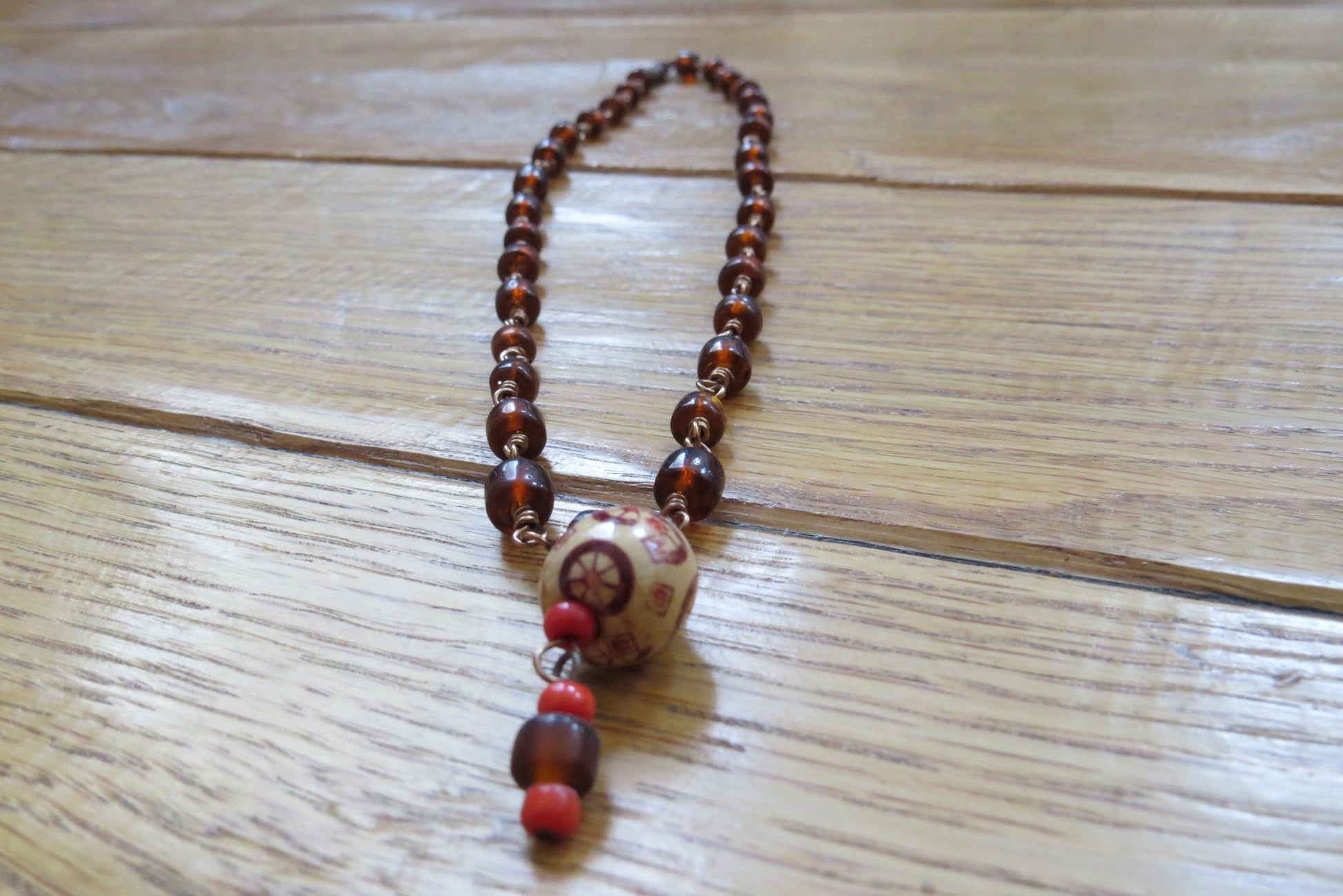 Brown Beaded Necklace - ByMNC