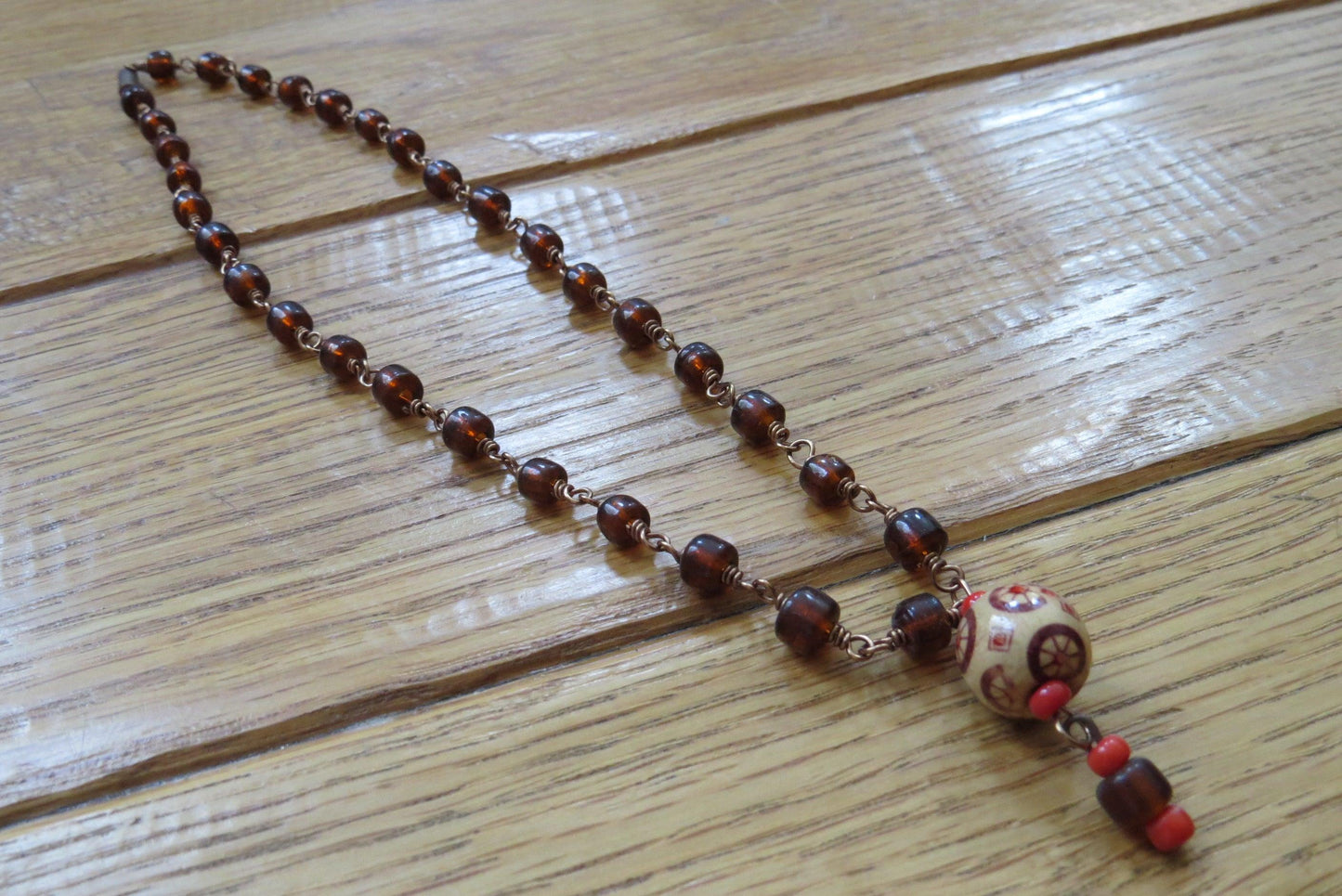 Brown Beaded Necklace - ByMNC