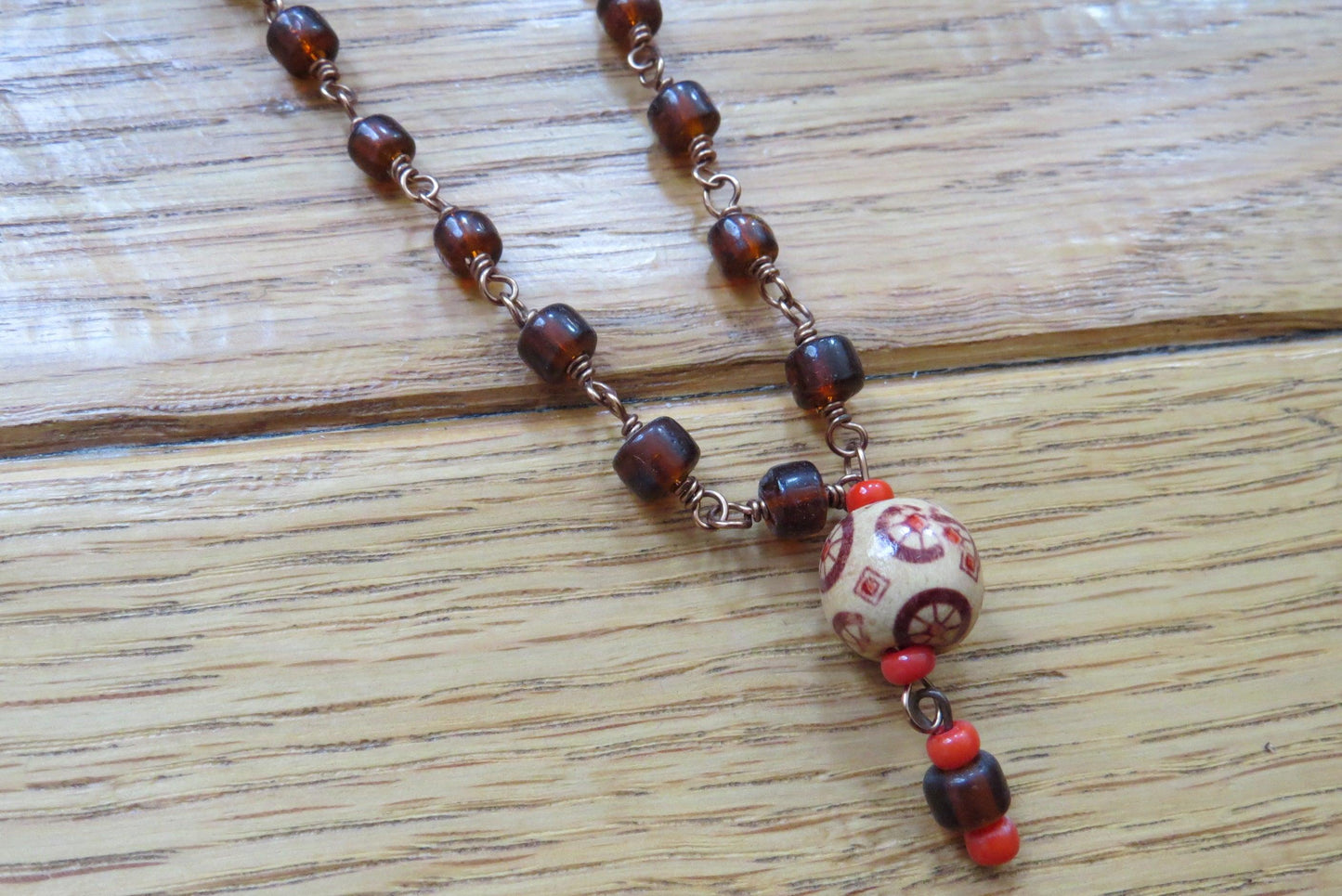 Brown Beaded Necklace - ByMNC