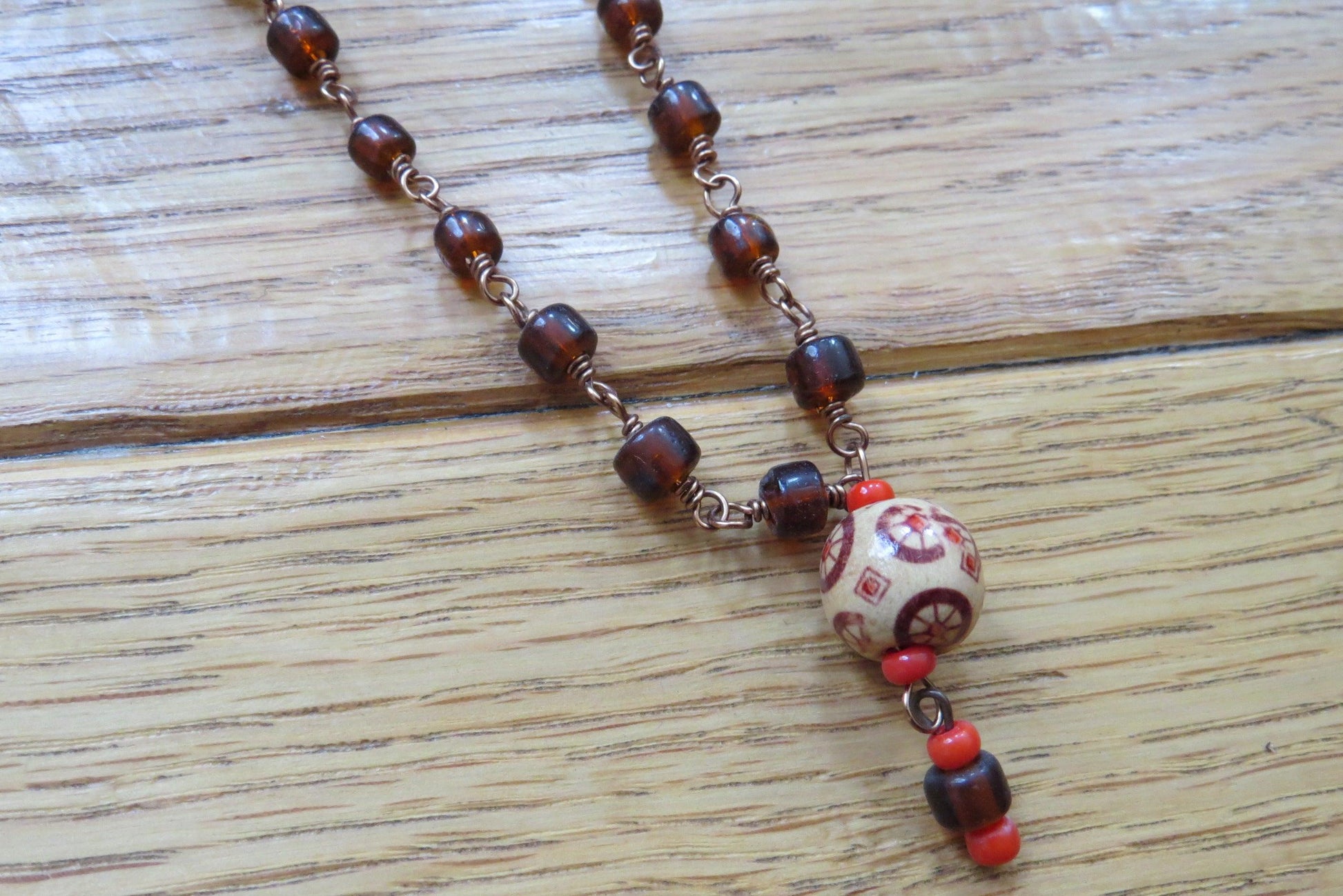 Brown Beaded Necklace - ByMNC