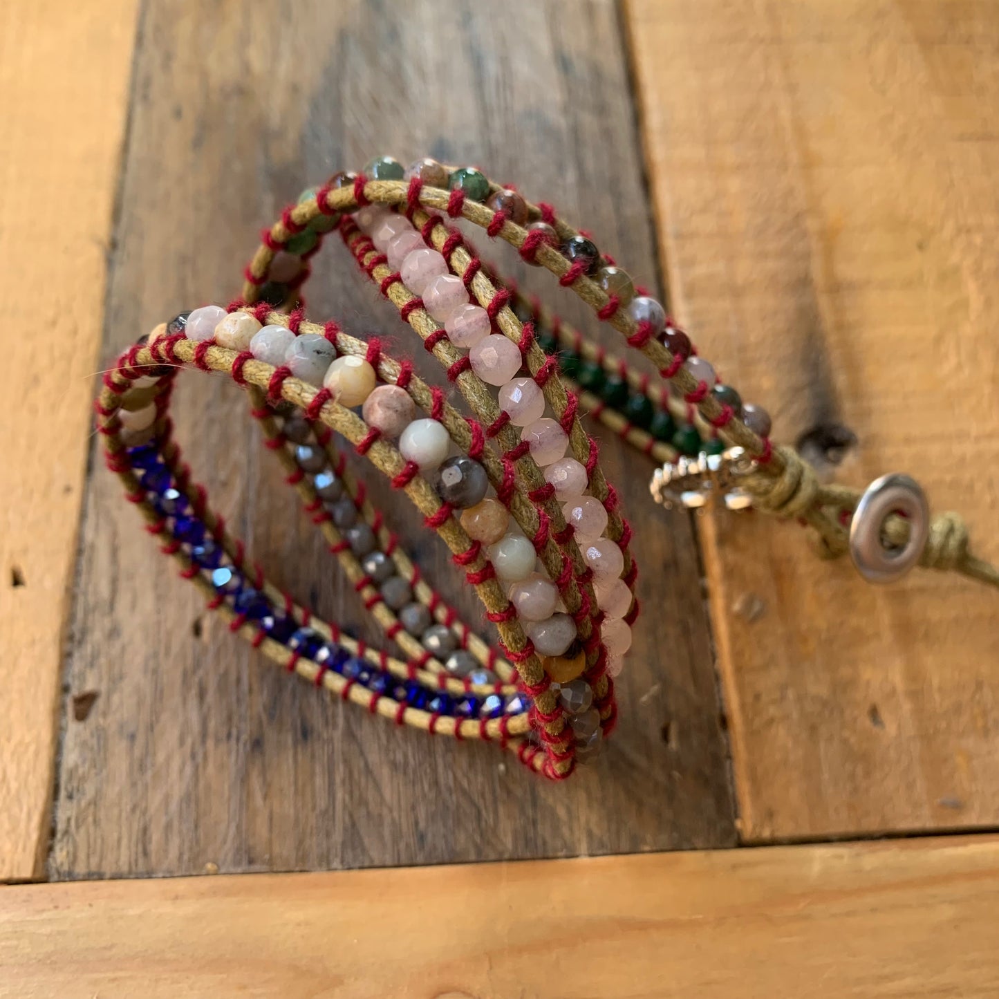 Beige & Colored Wrap Bracelet - ByMNC