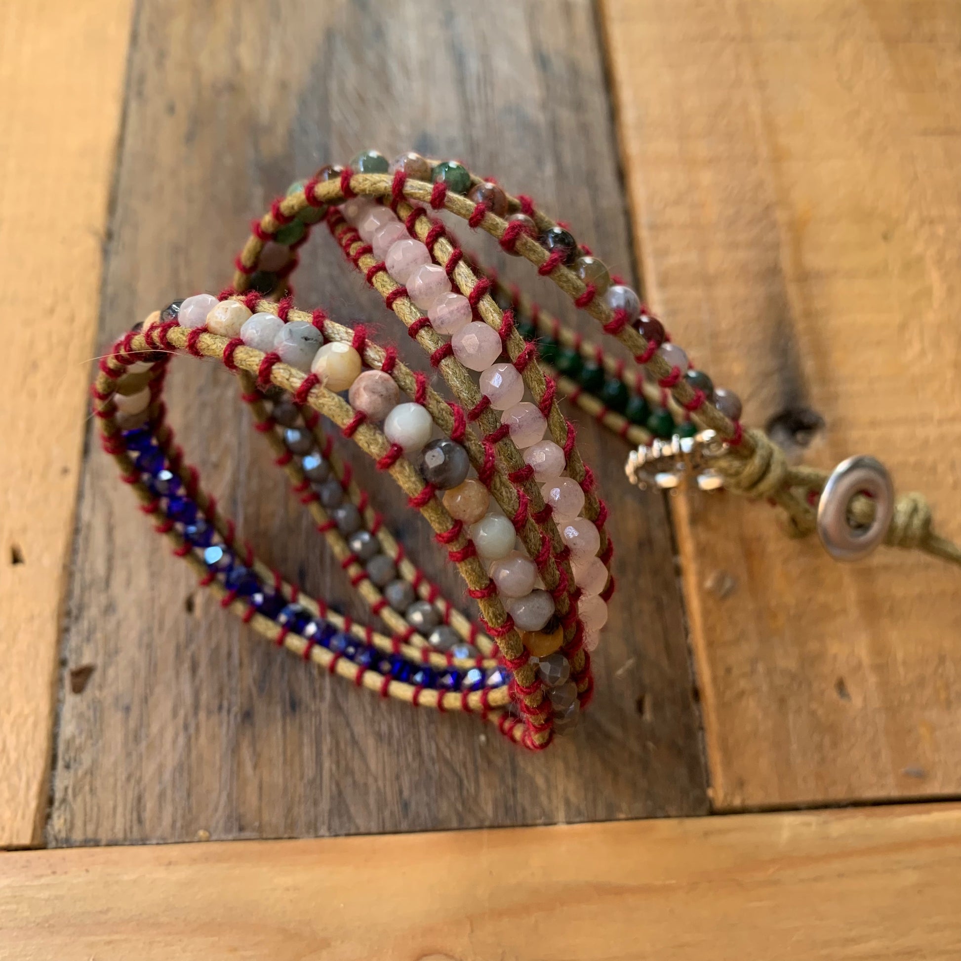 Beige & Colored Wrap Bracelet - ByMNC