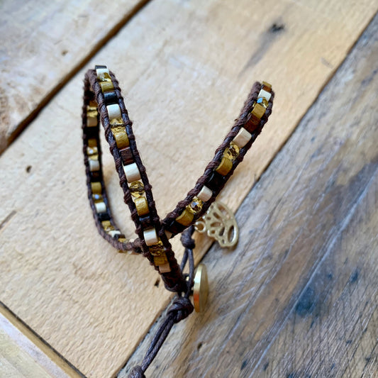 Brown Hues Wrap Bracelet - ByMNC