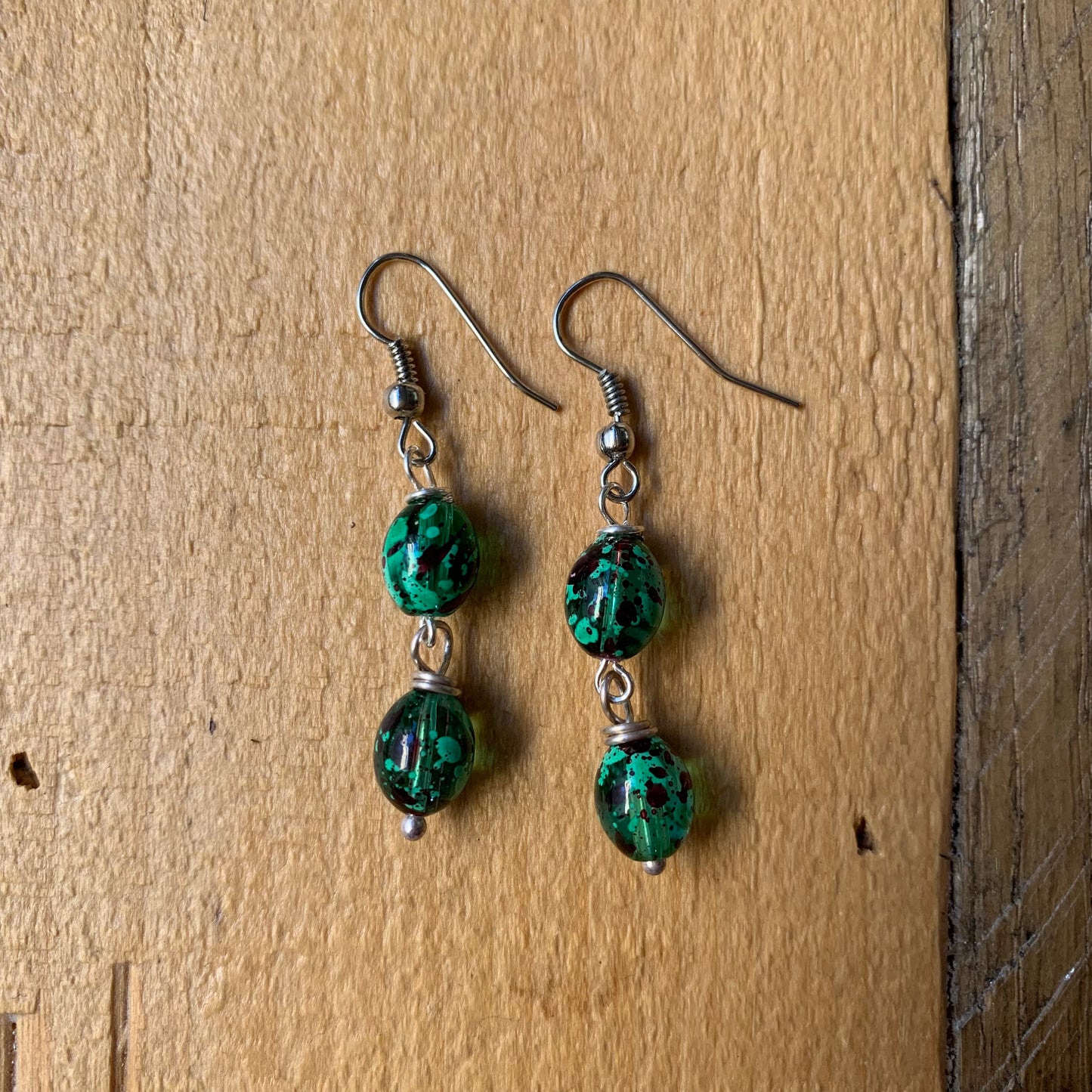 Green Beaded Earrings - ByMNC