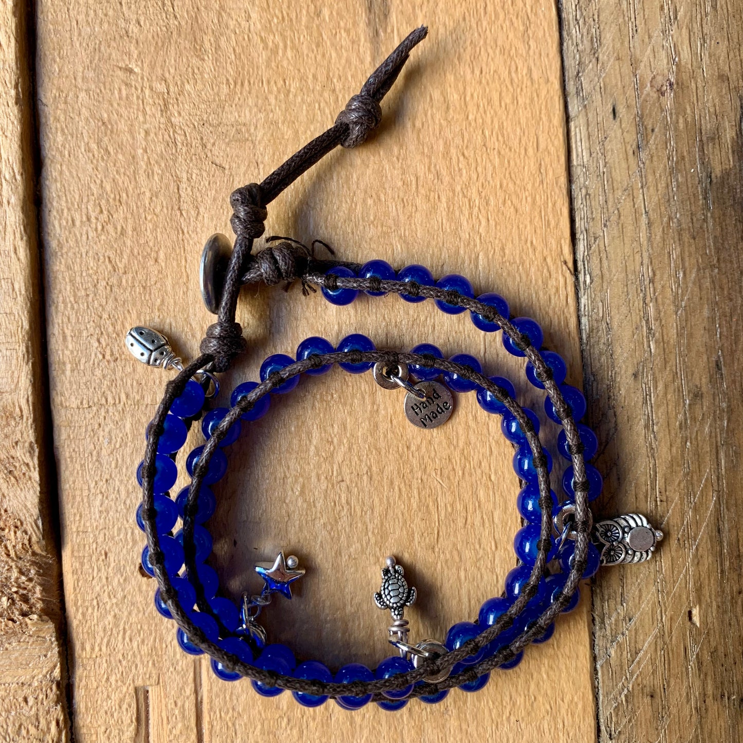 Neon Blue Charm Wrap Bracelet - ByMNC