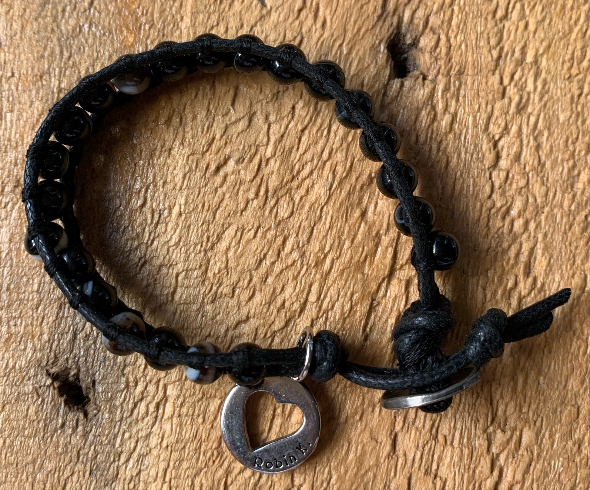 Marbled Black Single Wrap Bracelet - ByMNC