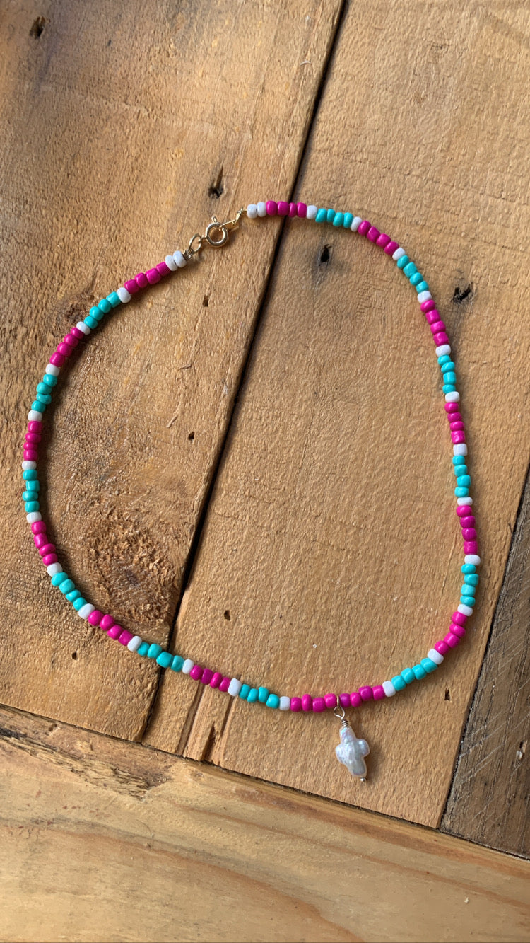 Pink Beaded Necklace - ByMNC