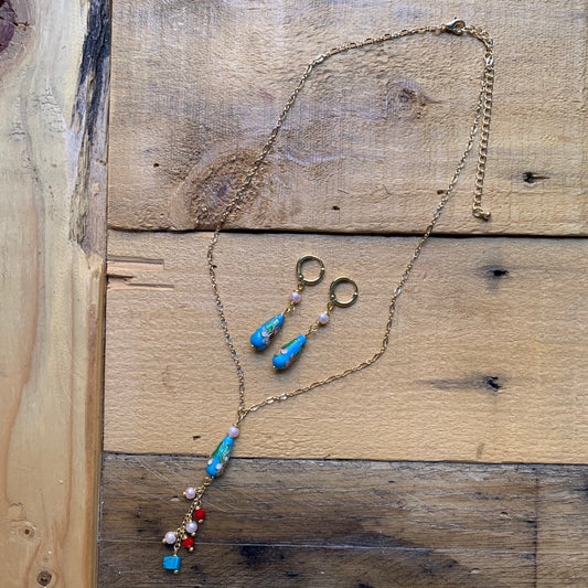 Baby Blue Teardrop Necklace - ByMNC