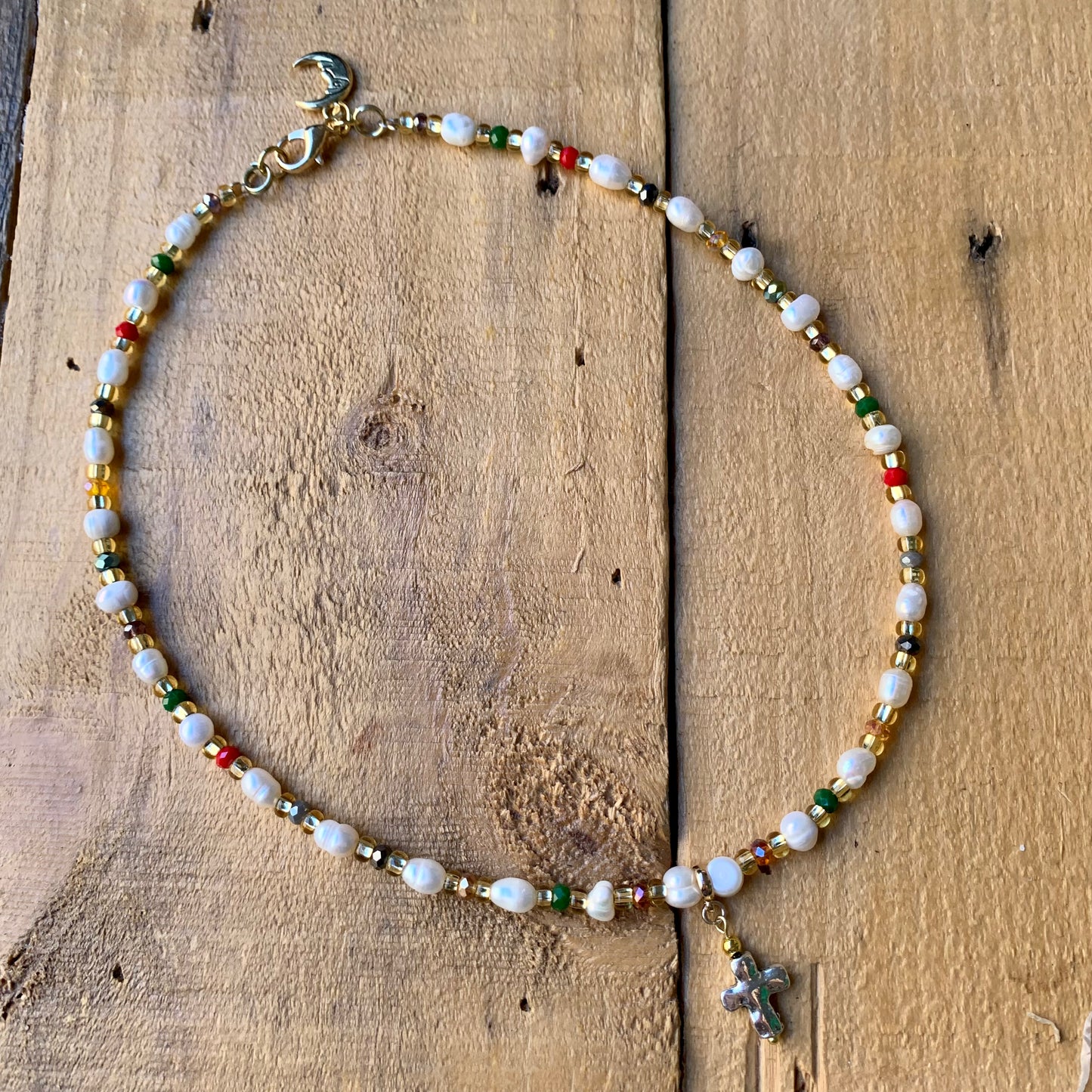 Double Charm Pearl Necklace