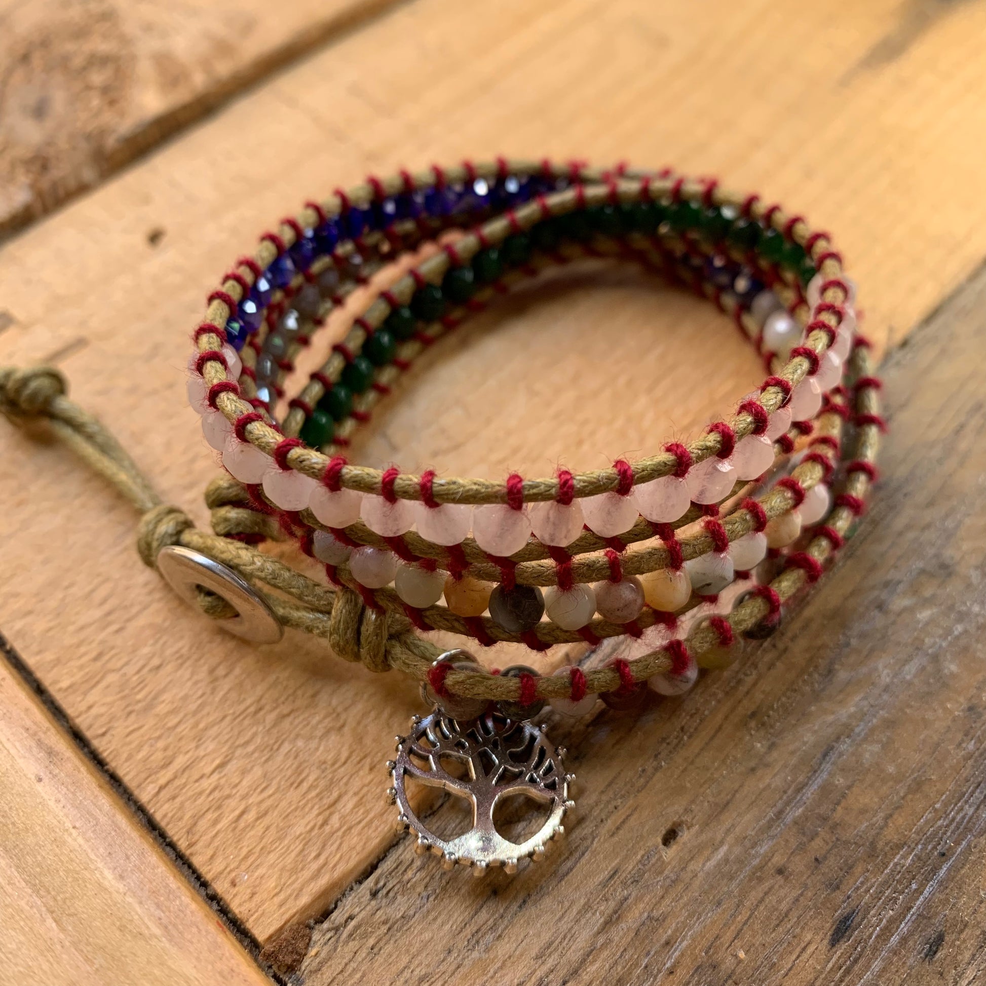Beige & Colored Wrap Bracelet - ByMNC
