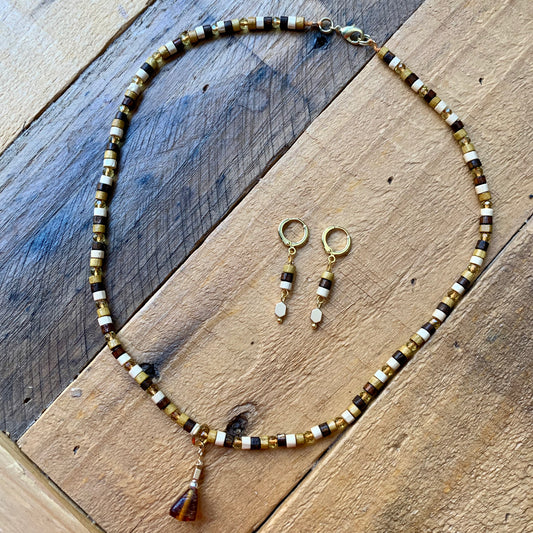 Shades of Brown Necklace Set - ByMNC