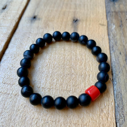 Marbled Black Beaded Bracelet - ByMNC