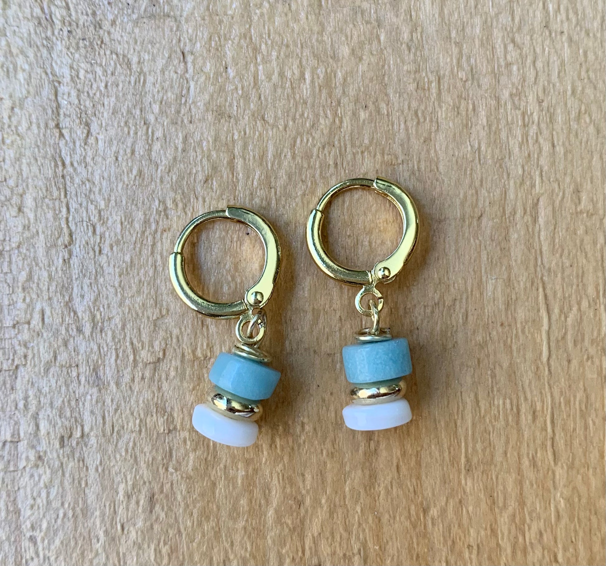 Gold Neutral Beaded Earrings - ByMNC