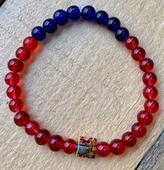 Red & Blue Beaded Bracelet - ByMNC