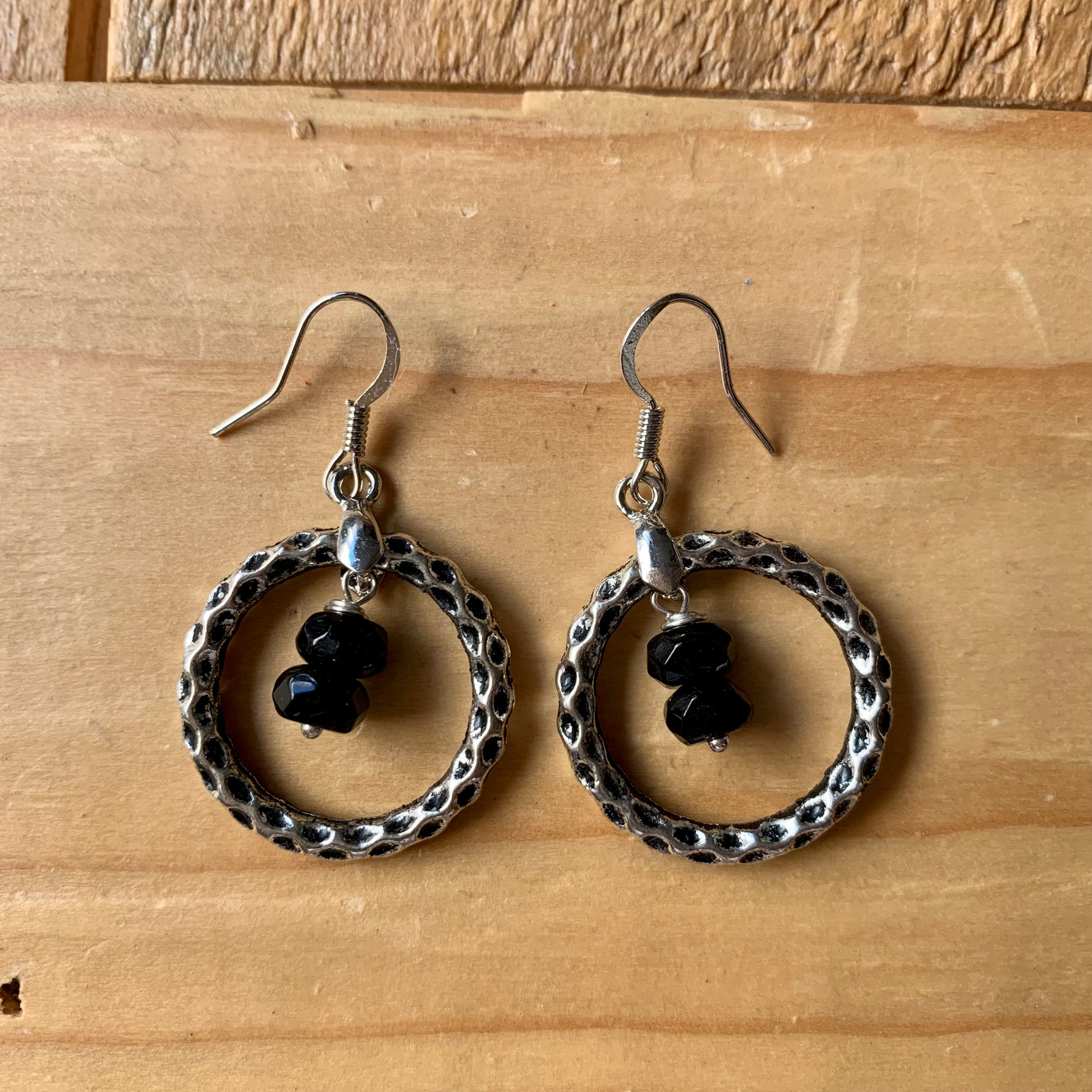 Black & Silver Hoop Earrings - ByMNC