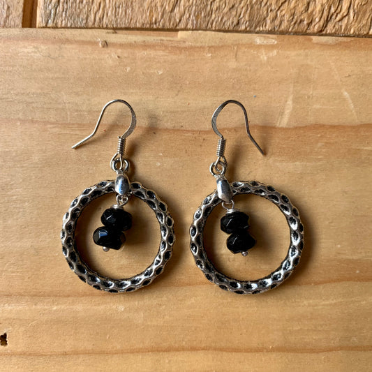 Black & Silver Hoop Earrings - ByMNC