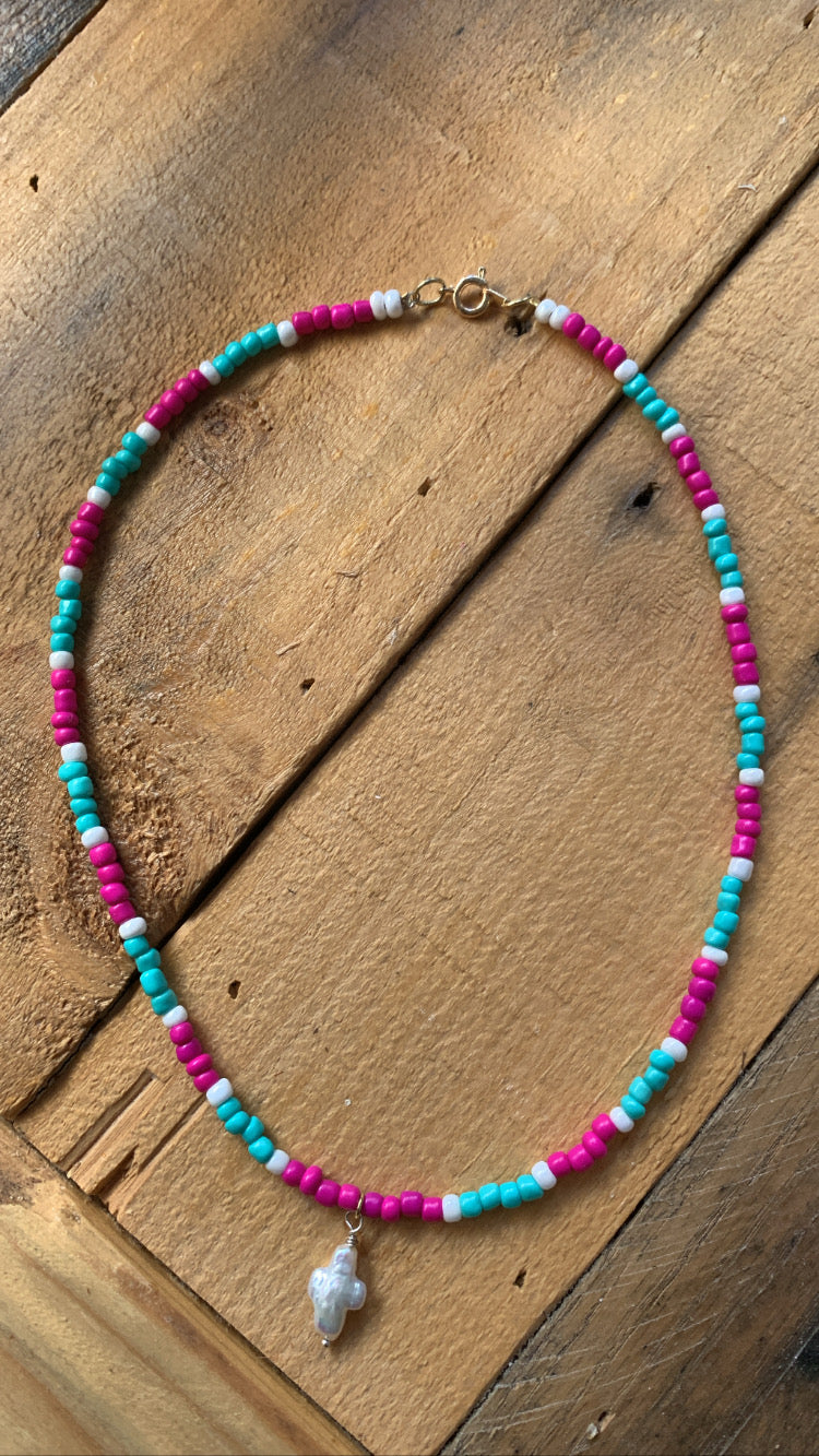 Pink Beaded Necklace - ByMNC