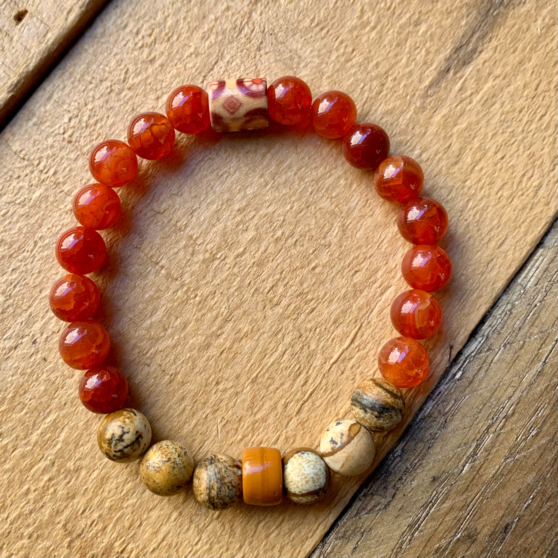 Bright Orange Beaded Bracelet - ByMNC