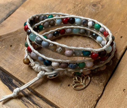 White Lotus Wrap Bracelet - ByMNC