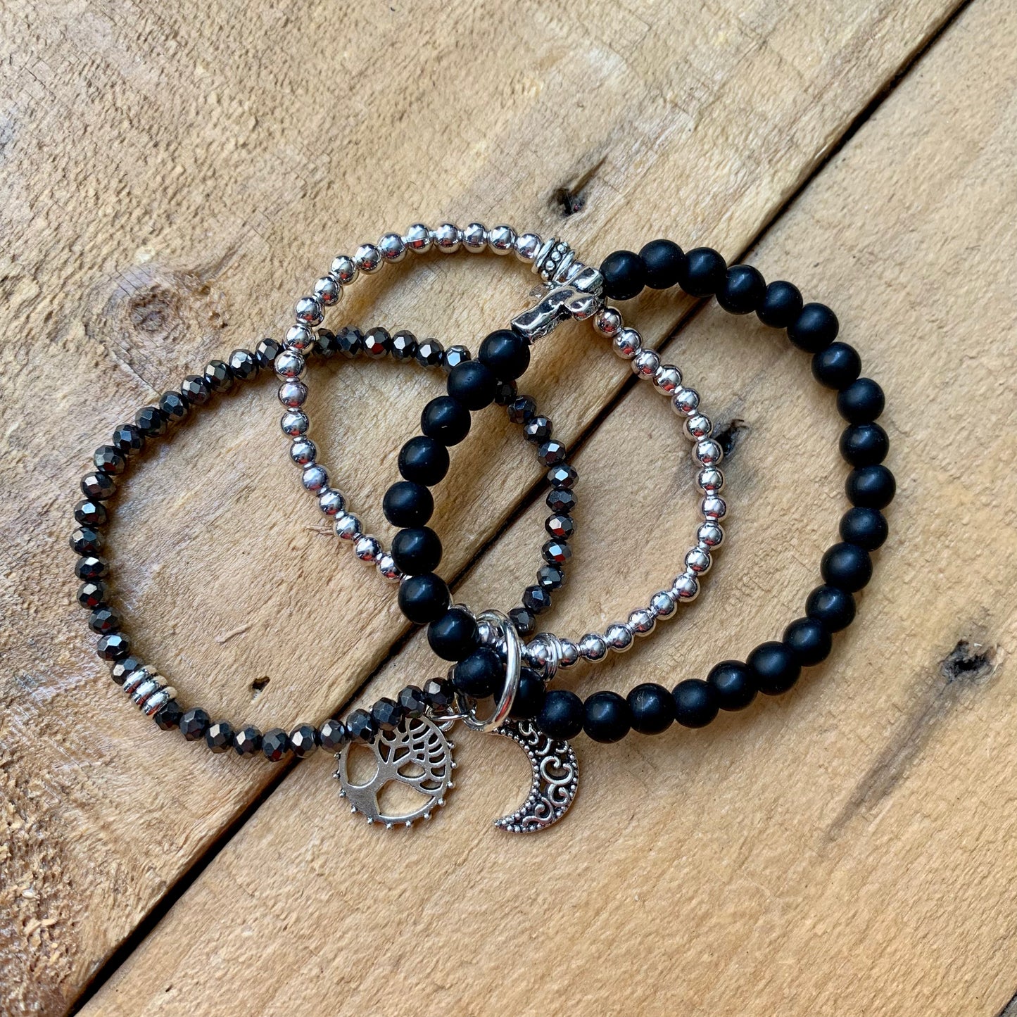 Black & Silver Charm Bracelet