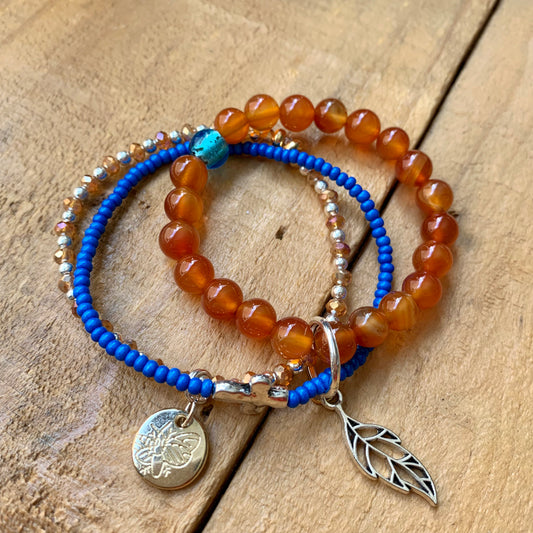 Orange & Blue Charm Bracelet