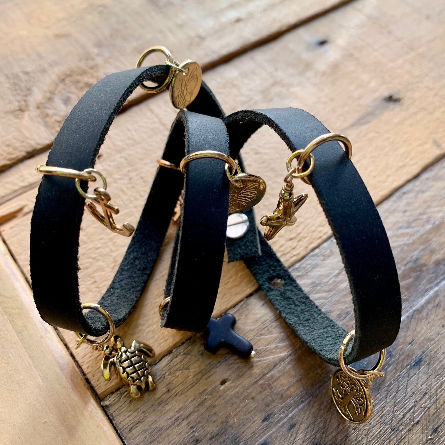 Dark Brown Charm Wrap Bracelet