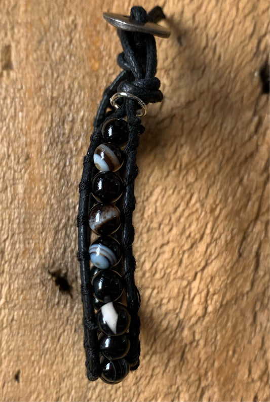 Marbled Black Single Wrap Bracelet - ByMNC