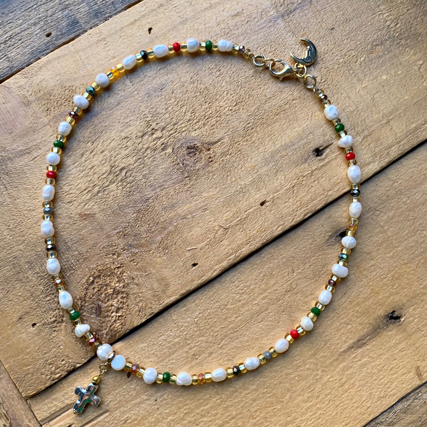 Double Charm Pearl Necklace