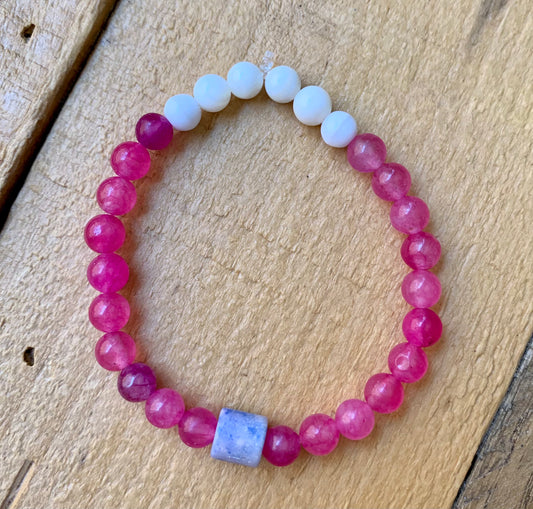 Bright Pink Beaded Bracelet - ByMNC